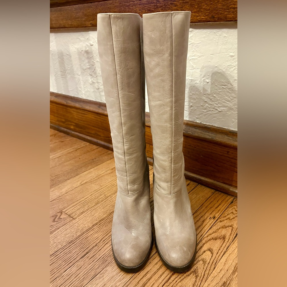 Lauren Ralph Lauren Grey Leather Heeled Boots